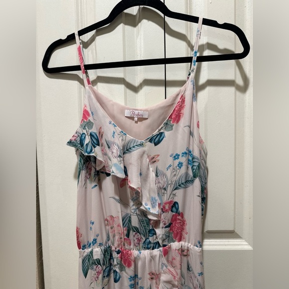 Parker Pure Silk Floral High Low Asymmetric Romantic Boho Wedding Prom Dress,S - Picture 6 of 7